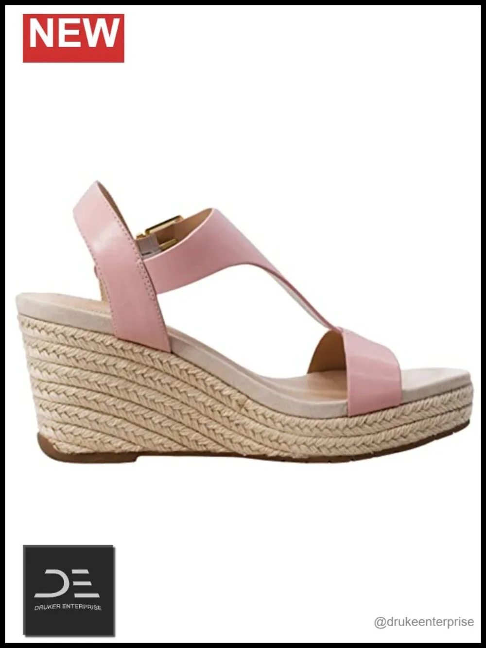 Espadrille Wedge Sandals with Buckle Closure & Cushioned Footbed
